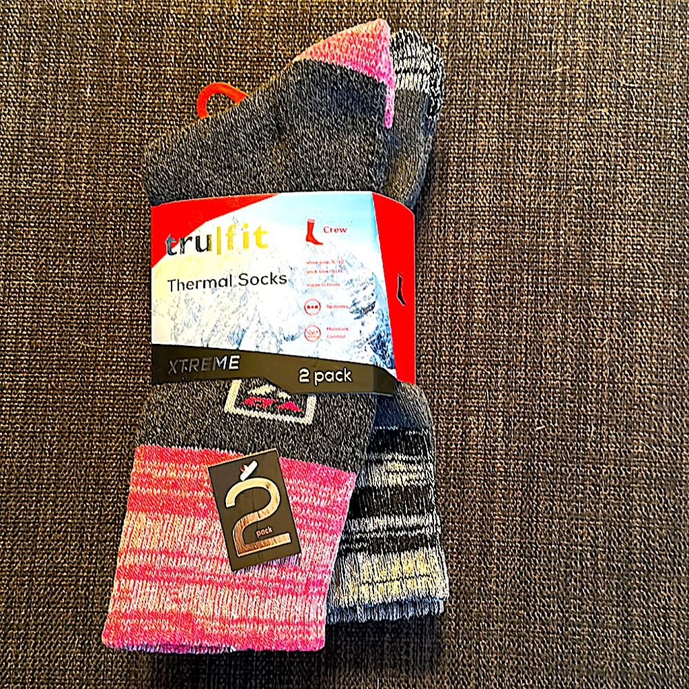 2 pack Tru/fit Cyrene thermal crew socks